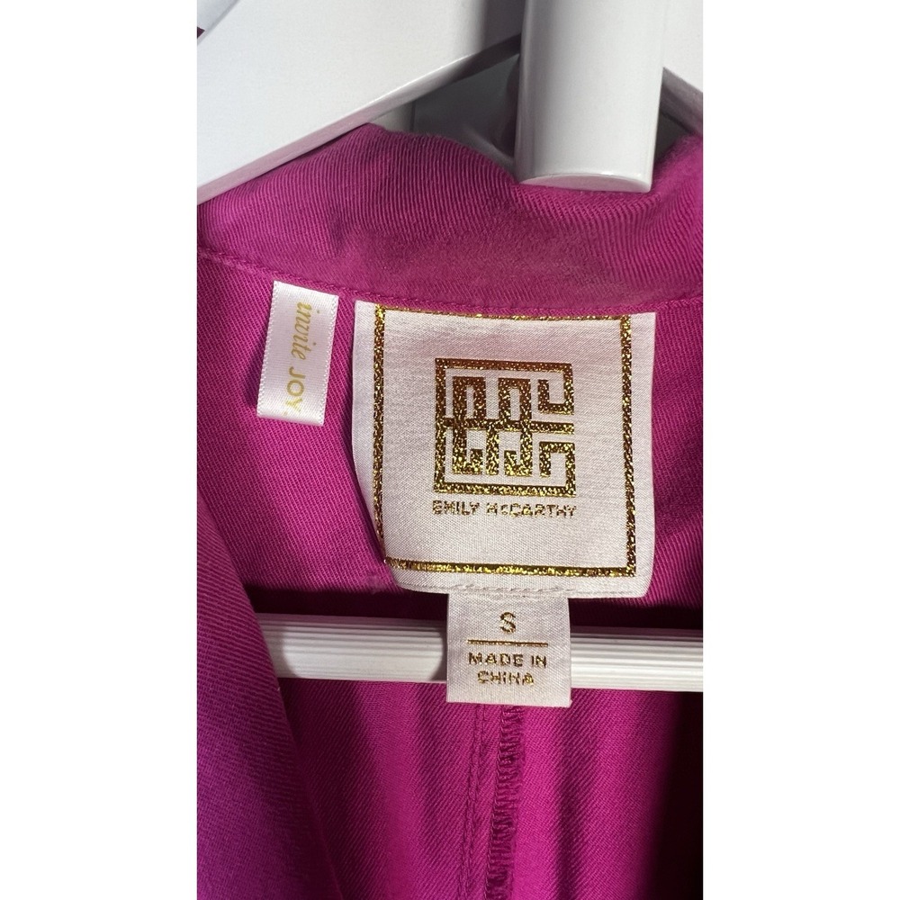 Emily McCarthy Small Magenta Tencel Blend Cap Sleeve Cuffed‎ Ankle Romper - Picture 8 of 10